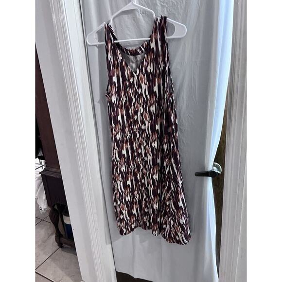 Garnet Hill Brown Knee Length Button Front Knit Tank Dress Sz L - Picture 1 of 7